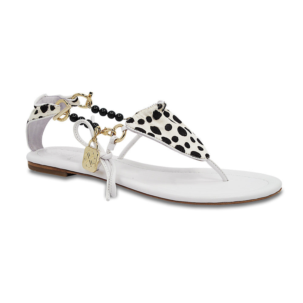 CICI BELLO BIKINI SANDAL - WHITE POLKA DOTS - Luxtrada