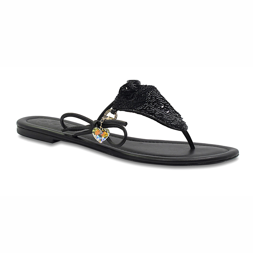 SICILY PRINCESS BIKINI THONG - BLACK - Luxtrada