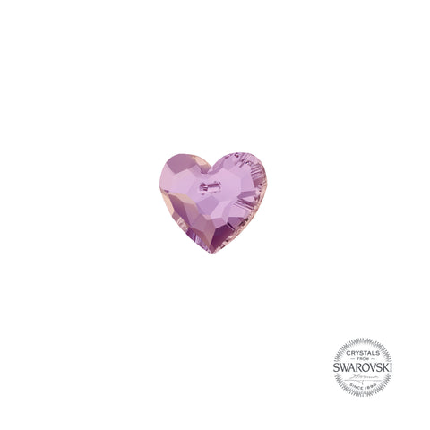 SWAROVSKI HEART CRYSTAL CHARM - LILAC SHADOW