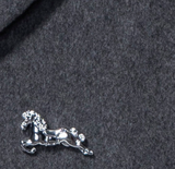 Wool Jacket With Horse Button - Luxtrada